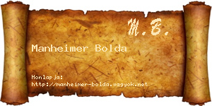 Manheimer Bolda névjegykártya
